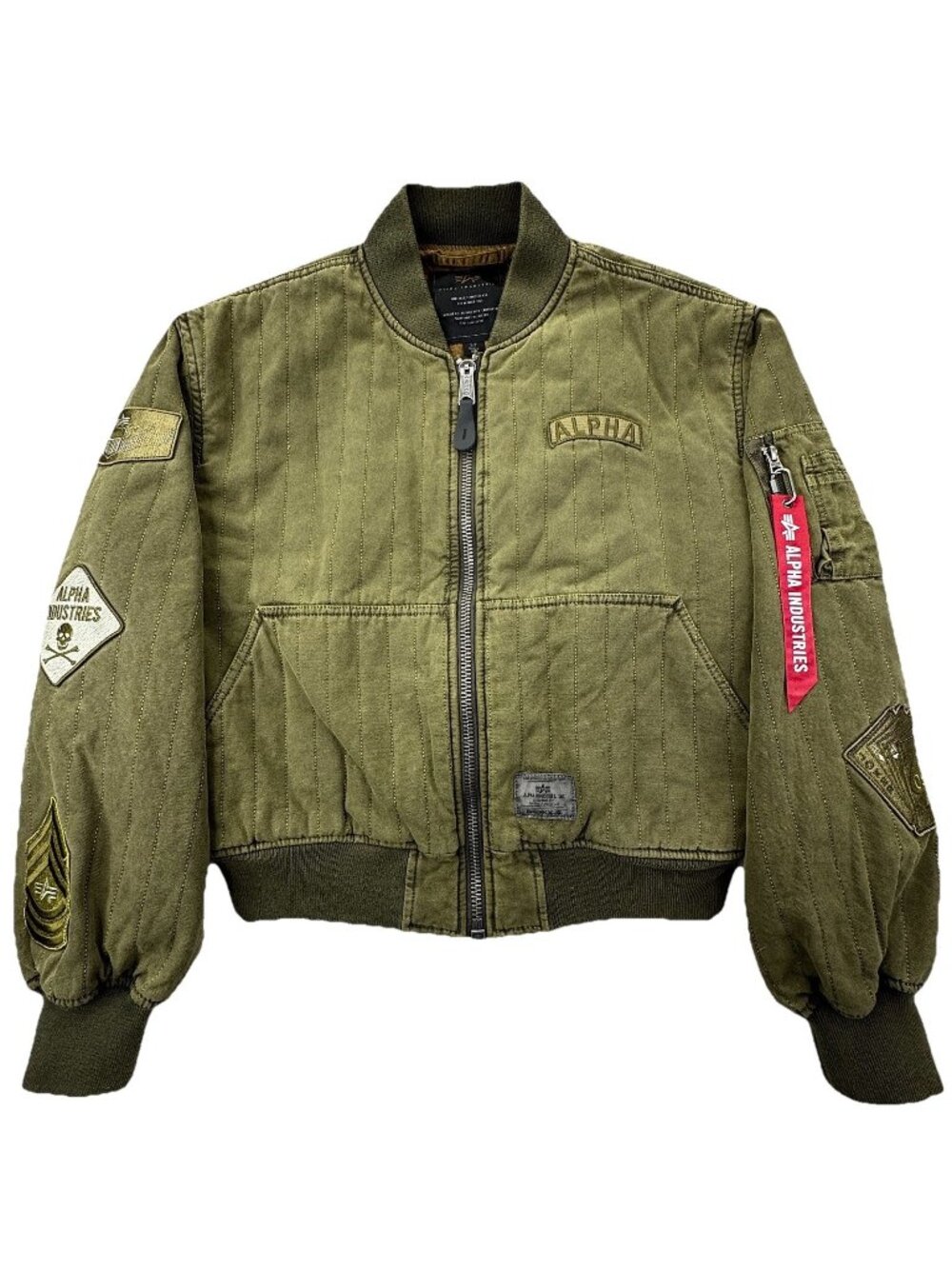 Alpha Industries Quilted Canvas Jacket Sz S Cropped Oversized Urban Outfitters